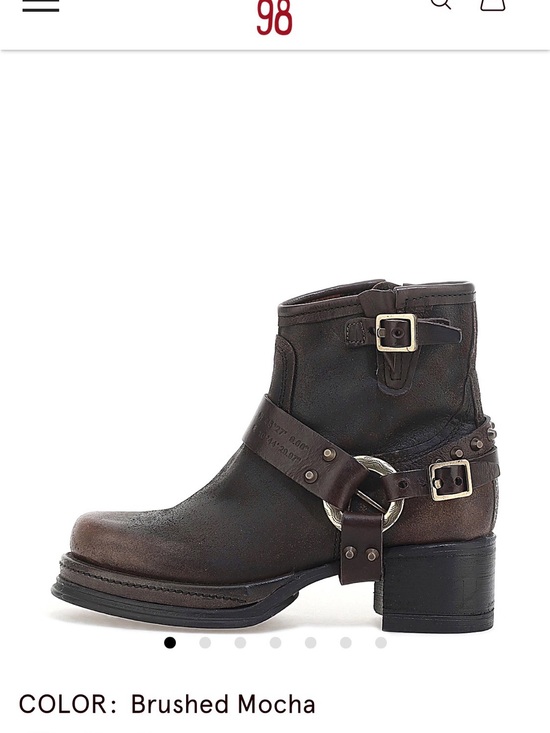 AS 98 Shoes - A.S. 98 Carter Brushed Mocha Leather Harness Ankle Boot - Women (37)